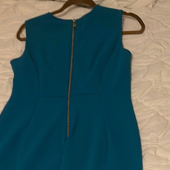 Calvin Klein Blue Sleeveless Sheath Dress for Work - Picture 3 of 5